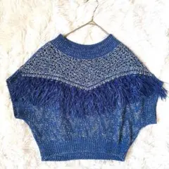AMERI◇アメリ TASSEL COMPACT KNIT TOP フリンジのサムネイル