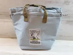 スヌーピー PEANUTS 巾着 保冷保温 ランチバッグ 新品　ブルーグレー