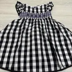 アナスイミニ　ギンガムチェック　オフショル　ワンピース