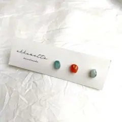 天然石の3点セットピアス