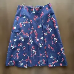 EPoca フレアスカート ネイビー 花柄