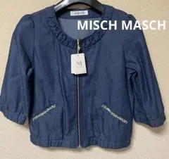 ミッシュマッシュ ジップブルゾン M デニム風 ビジュー付きレディース タグ付き