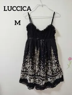 LUCCICA【未使用】黒 花柄刺繍 キャミワンピース　タグ付
