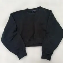 ZARA ブラック クロップドスウェット S