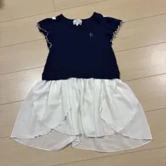KUMIKYOKU 半袖ワンピース 130cm ネイビー
