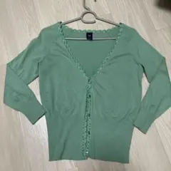 GAP シルクブレンドカーディガン グリーン Sのサムネイル
