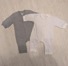 ロンパース 70cm グレー・ホワイト 2点セット
