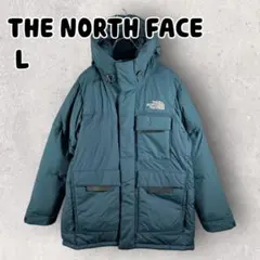ザノースフェイス ダウンジャケット ハイベント L ターコイズブルー 刺繍ロゴ