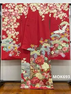 振袖 豪華 刺繍 金駒 紋意匠 身丈174cm 躾糸付き MO2767 - メルカリ