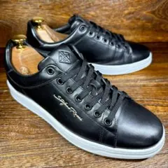 ◆stefanorossi◆ステファノロッシ 24.5cm レザースニーカー 黒のサムネイル
