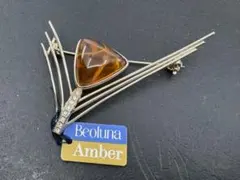 M6459 琥珀　ブローチ　ヴィンテージ アクセサリー