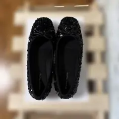 Oriental Traffic ブラックフラットシューズ