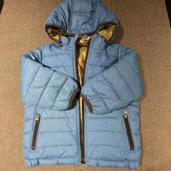 リバーシブルダウンコート 青/迷彩95cm