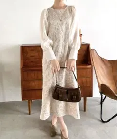 新品★ジャガード異素材切替ロングワンピース Rejoule angelina