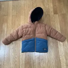 130cm ブリーズ　中綿コート フード付き ブラウン・ブルー