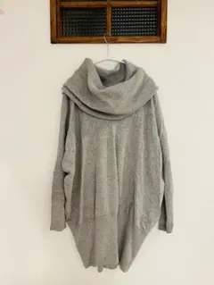 2way☆ニットワンピース オフタートルネック グレー