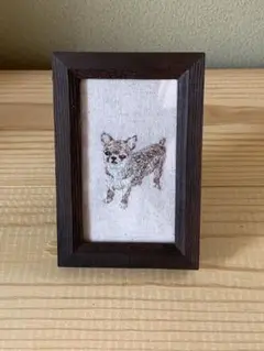 チワワさん　刺繍フレーム　ミニ額縁　ハンドメイド