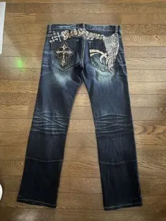 レッドペッパー 刺繍入りダークブルーデニム 32