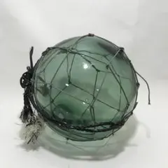 浮き玉 ガラス玉 大 網付 1個 直径約30cm アンティーク レトロ 浮き球