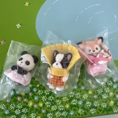 シルバニアファミリー 赤ちゃんセット　シカ　フレンチブルドッグ　パンダ