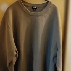 ユニクロ ミラノリブクルーネックセーター ベージュ