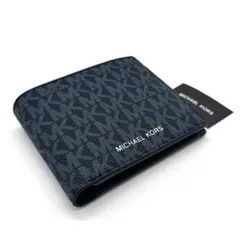 MICHAEL KORS 折財布 ダークブルー　ブラック　ウォレット　メンズ