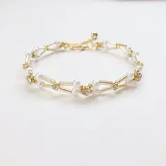 No.6 ビーズブレスレット ゴールド シンプル 上品 大人 シンプル パール