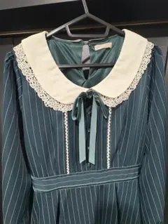 ストライプ柄長袖ワンピース　axes femme