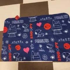 スヌーピー フリースブランケット ネイビー