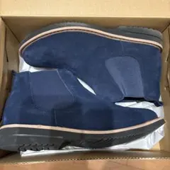 ネイビー スエード サイドゴアブーツ