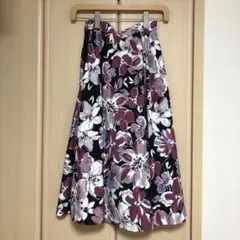 ☆31 Sons de mode フレアロングスカート 花柄 黒紫☆大幅お値下げ