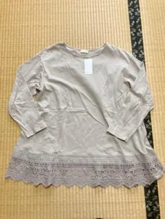 earth music&ecology 裾レース　ロングTシャツ　Aライン