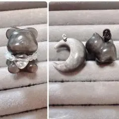 天然石 シルバーオブシディアン ブレスレットパーツ