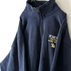 ジャンスポーツ TRITONS ハーフジップ スウェット XLネイビー紺色古着