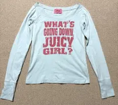 ジューシークチュールボートネックフロッキーロゴTシャツ長袖Py2k正規品水色のサムネイル