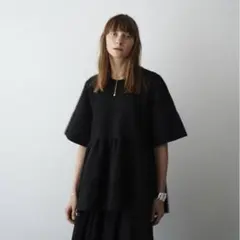 clane balloon gather knit tops ブラックのサムネイル