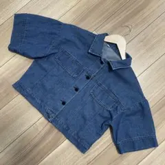 半袖　デニムジャケット　ジージャン　ブルー　半袖ショートジャケット　春物　古着