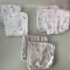 ガーゼタオル 6枚セット 星と月・ハリネズミ