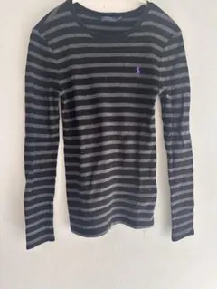 ポロラルフローレン 長袖Tシャツ 黒/グレー