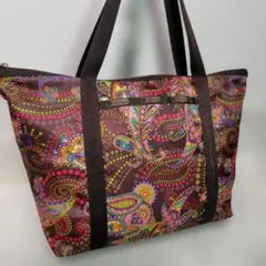【美品】レスポートサック ペーズリー柄 花柄 ナイロン トートバッグ