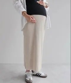 アンドミー　マタニティ セルフカット リブ タイト スカート ロングスカート