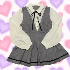 axes femme POETIQUE 千鳥柄 ブラウス フェアリーコア　M