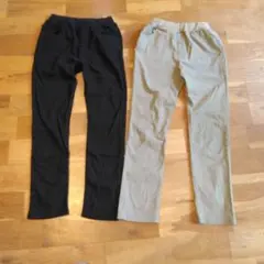 BREEZE size140黒とカーキのストレッチパンツ2点セット