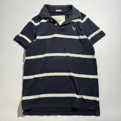 Abercrombie&fitch ボーダー 半袖 ポロシャツ 胸ロゴ 古着のサムネイル