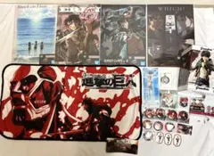 【進撃の巨人】エレン　フィギュア　缶バッジ　クリアポスター　他グッズ　22点