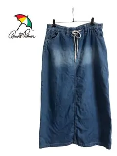 アーノルドパーマー ブルー デニムスカート マキシスカート Lサイズ