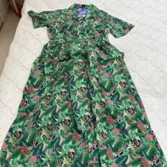 BABYDOLL フラミンゴ柄 半袖シャツワンピース