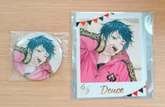 ツイステ　デュース　くつろぎ　缶バッジ　カード