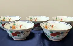 有田焼　深川製磁　菊小鳥小鉢揃　5客のサムネイル