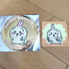 ちいかわらんど 東京☆ビッグホログラム缶バッジ＆ステッカーセット★うさぎ